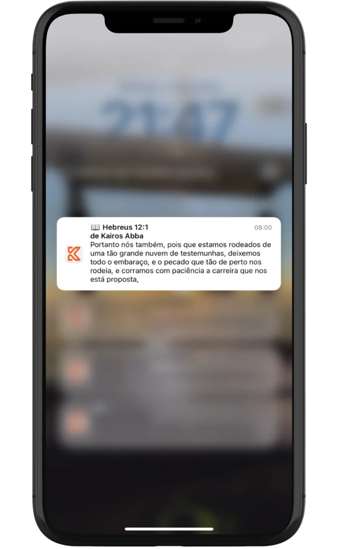 Notificações inteligentes do Kairos Abba